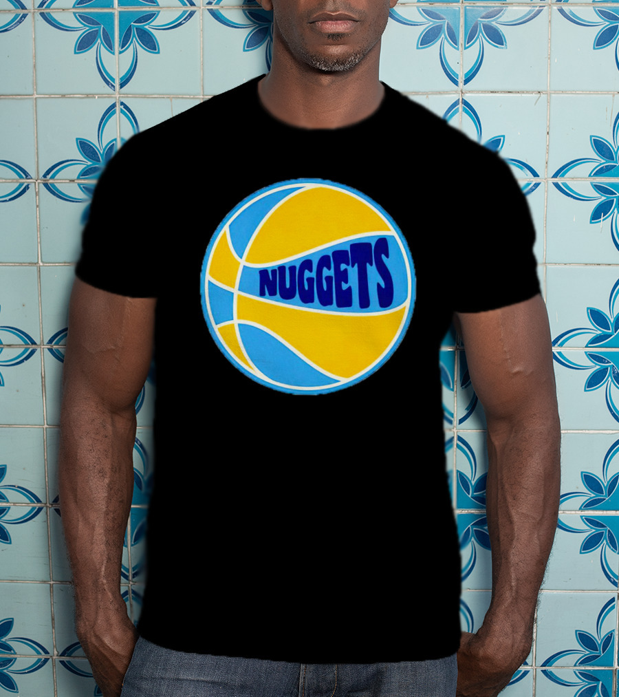 Nuggets Retro Blue And Yellow Basketball T-Shirt