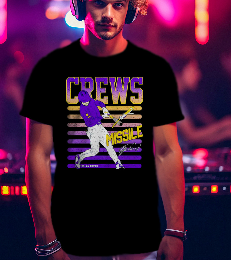 Crews Missile Dylan Crews LSU Tigers Signature T-Shirt
