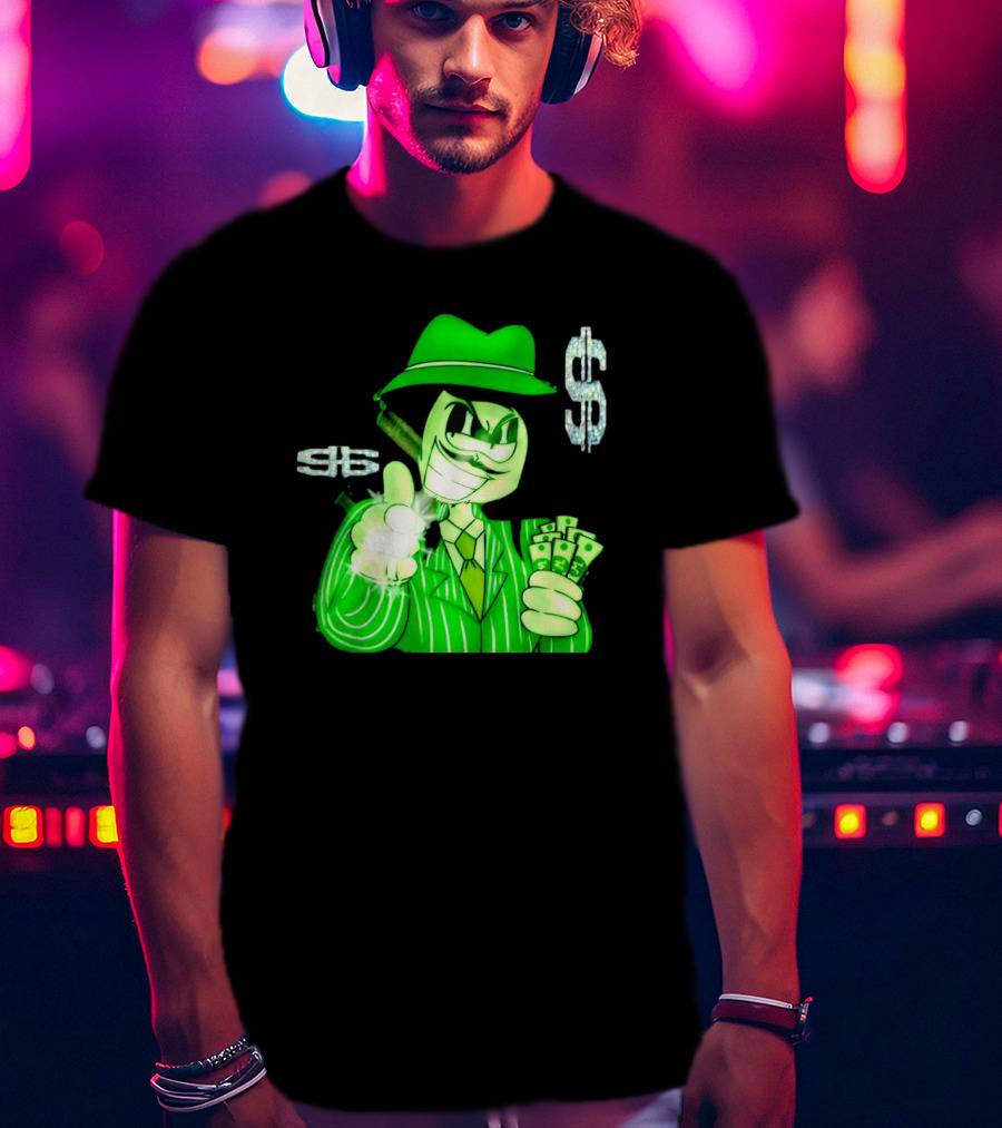 Gangsta Sponge Whang Dollar Suit Fedora Money T-Shirt