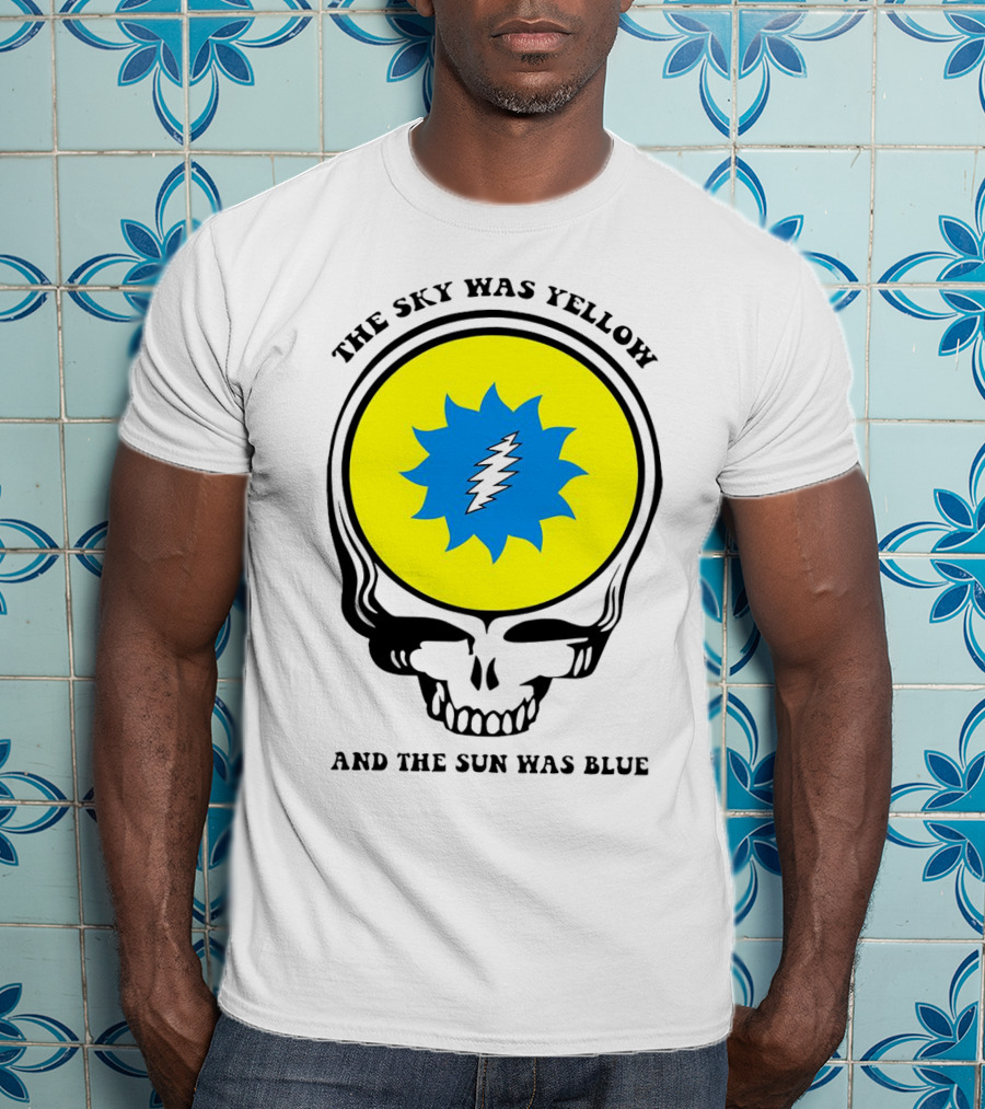 Grateful Dead Skull With Yellow Sky And Blue Sun Iconic T-Shirt