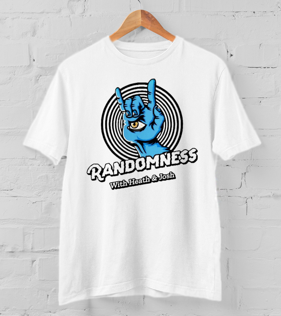 Randomness With Heath And Josh Blue Hand Eye Rock Gesture T-Shirt