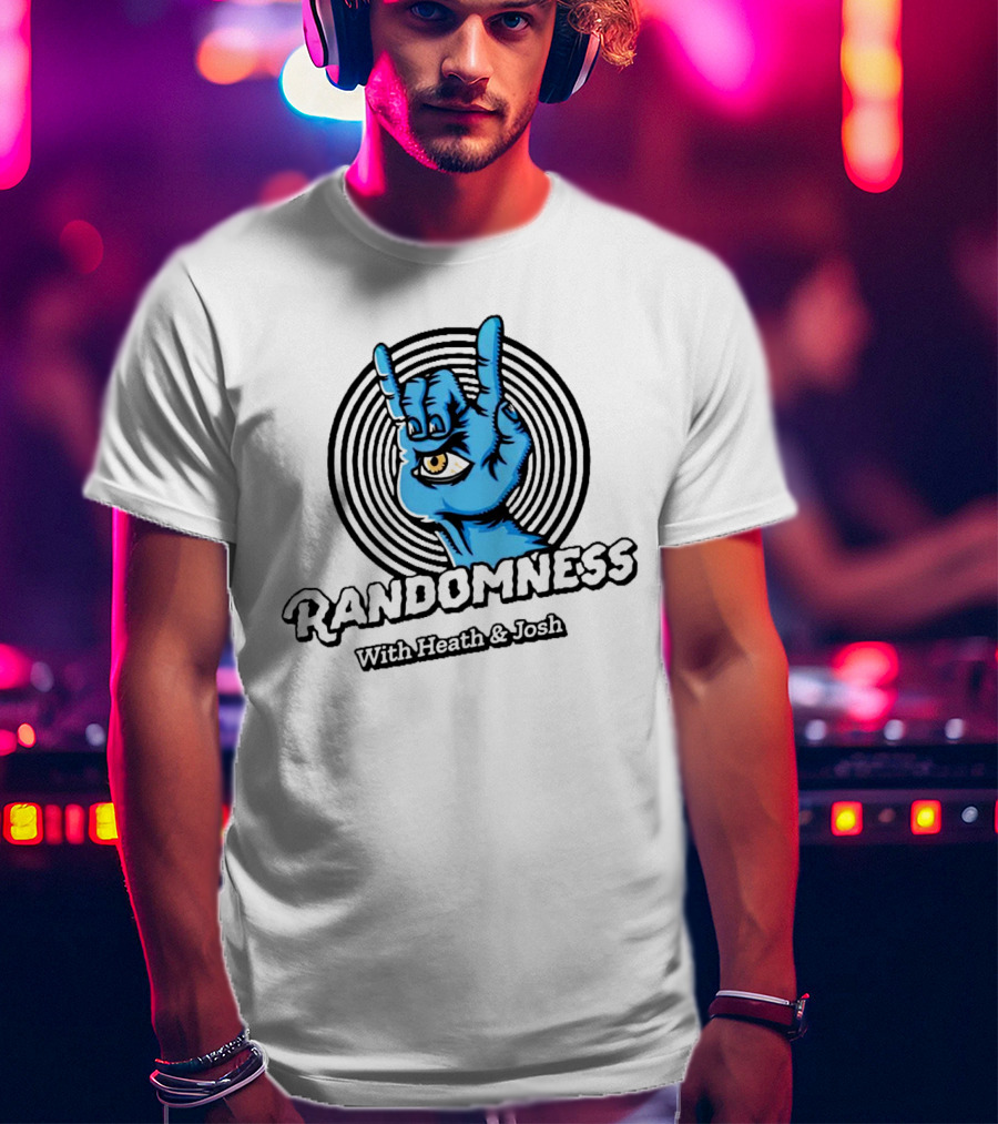Randomness With Heath And Josh Blue Hand Eye Rock Gesture T-Shirt