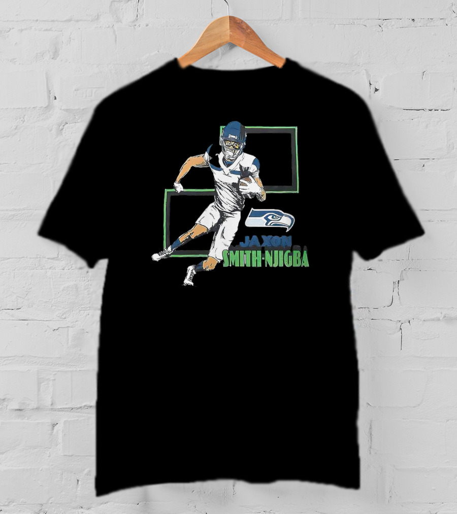 Seattle Seahawks Jaxon Smith-Njigba Football Illustration Draft Pick T-Shirt