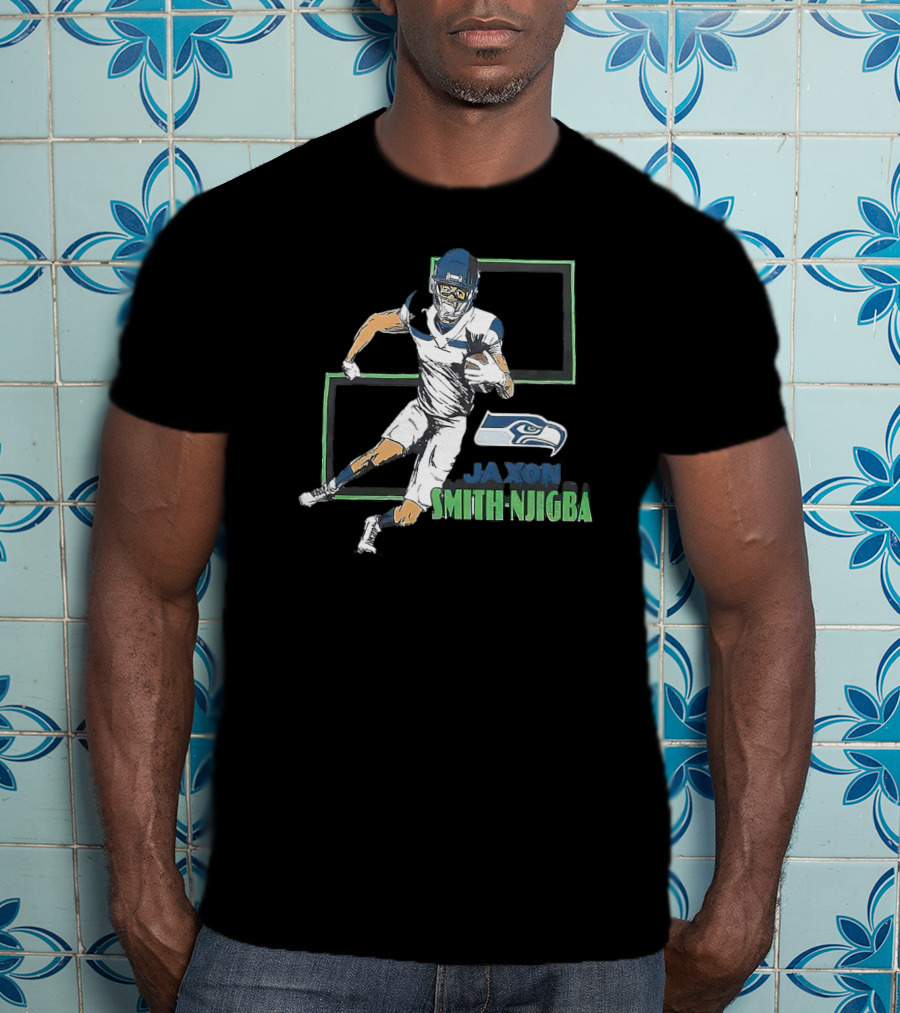 Seattle Seahawks Jaxon Smith-Njigba Football Illustration Draft Pick T-Shirt