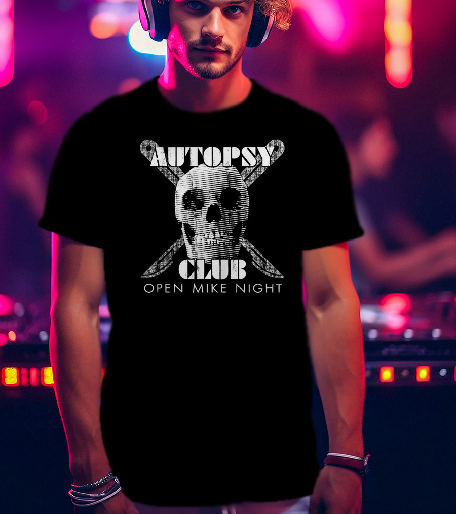 Autopsy Club Skull Open Mike Night T-Shirt