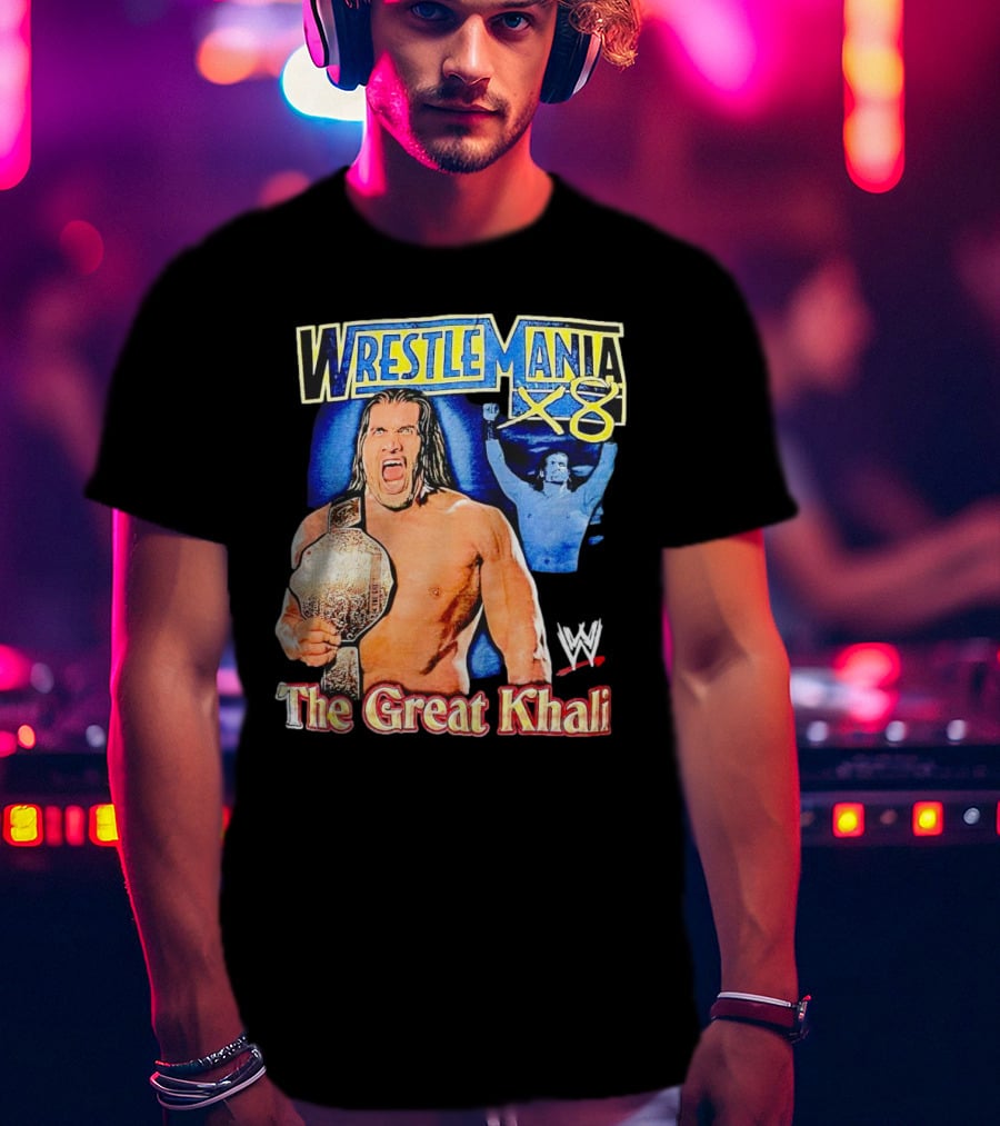 WrestleMania X8 The Great Khali WWE Champion Iconic T-Shirt