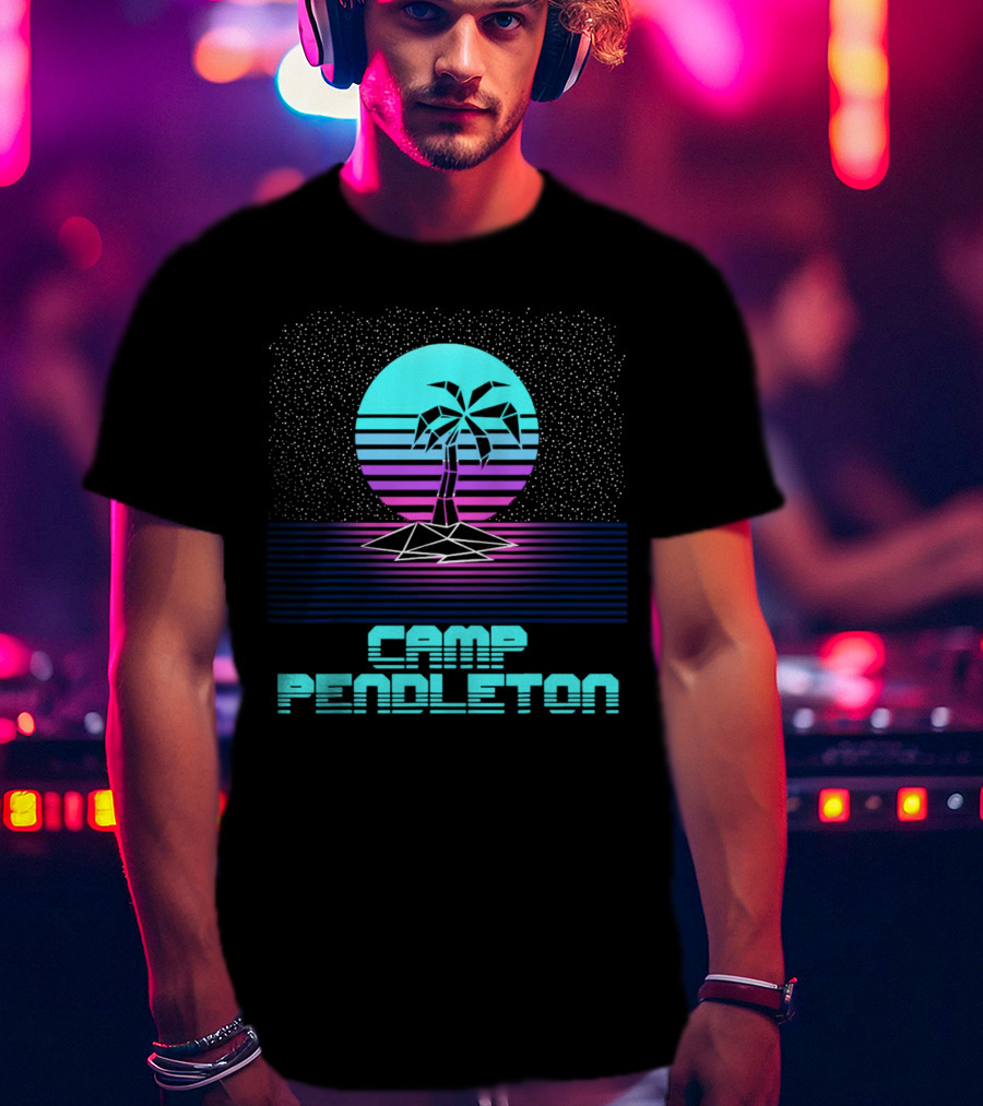 Camp Pendleton Vintage 80s Palm Tree Souvenir Retro Sunset T-Shirt