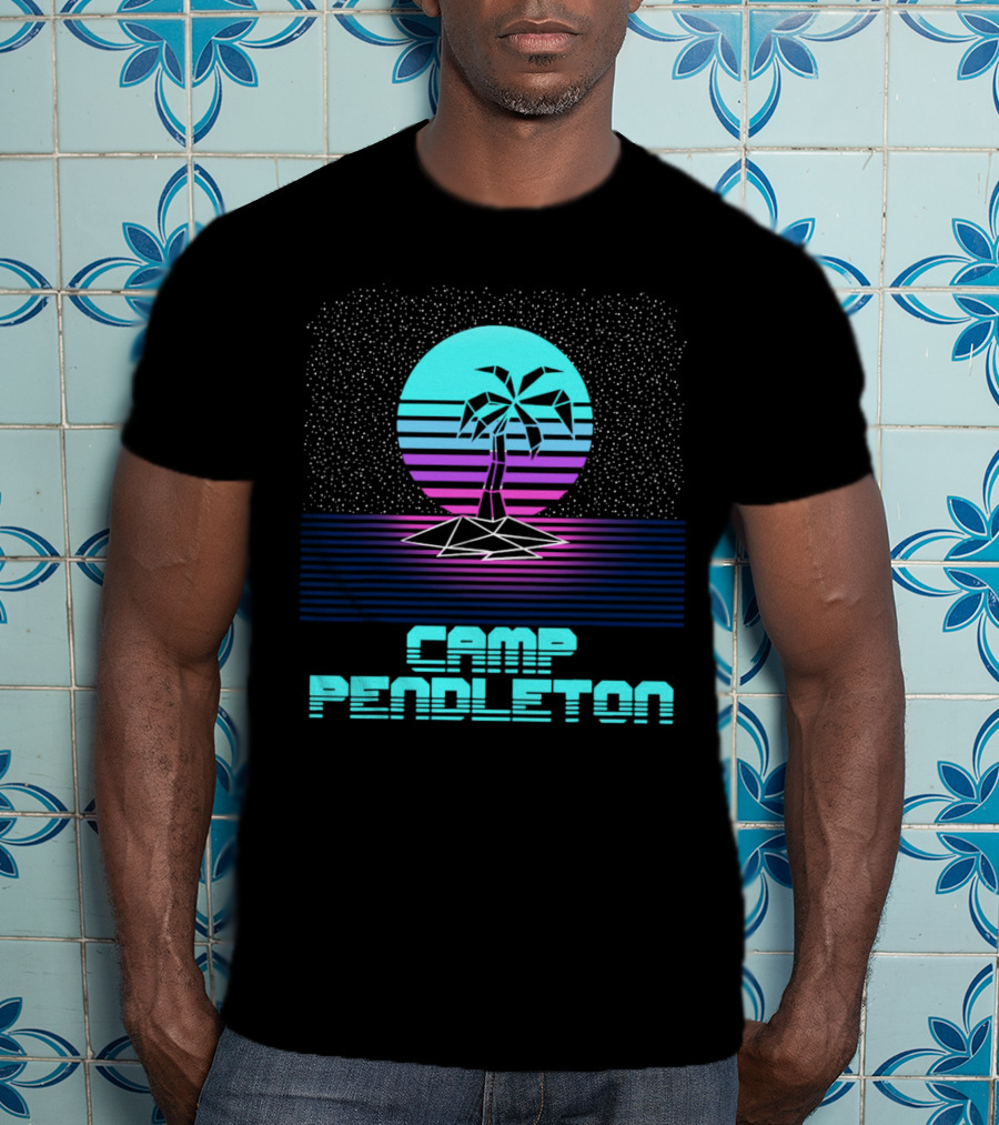 Camp Pendleton Vintage 80s Palm Tree Souvenir Retro Sunset T-Shirt