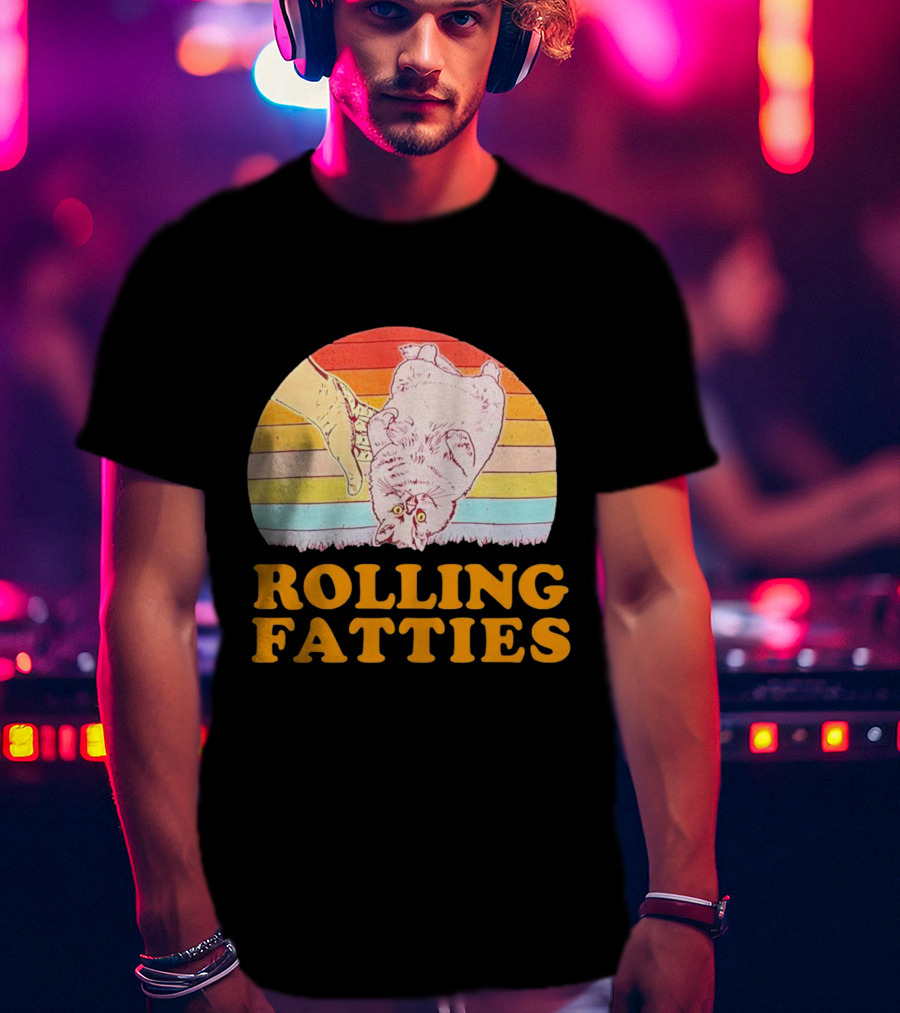 Cat Rolling Fatties Retro Vibes T-Shirt