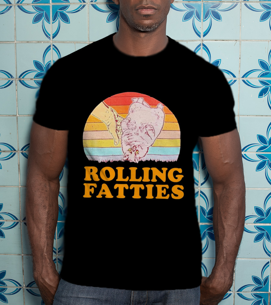 Cat Rolling Fatties Retro Vibes T-Shirt