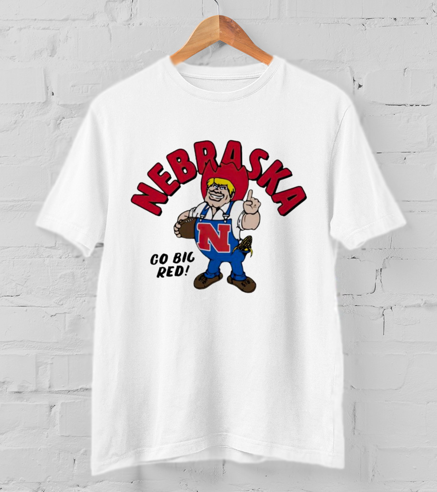 Nebraska Go Big Red Mascot Football Cornhusker Fan Gear T-Shirt