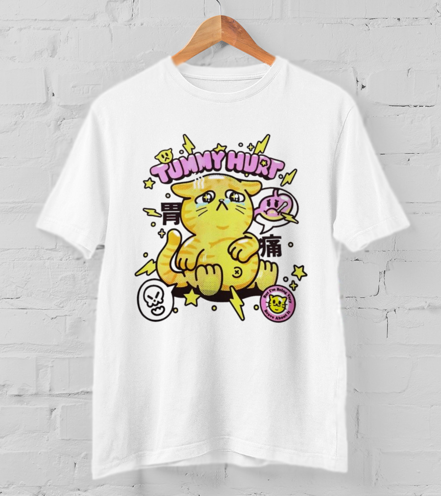 Tummy Hurt Cat I'm Being Very Brave About It T-Shirt