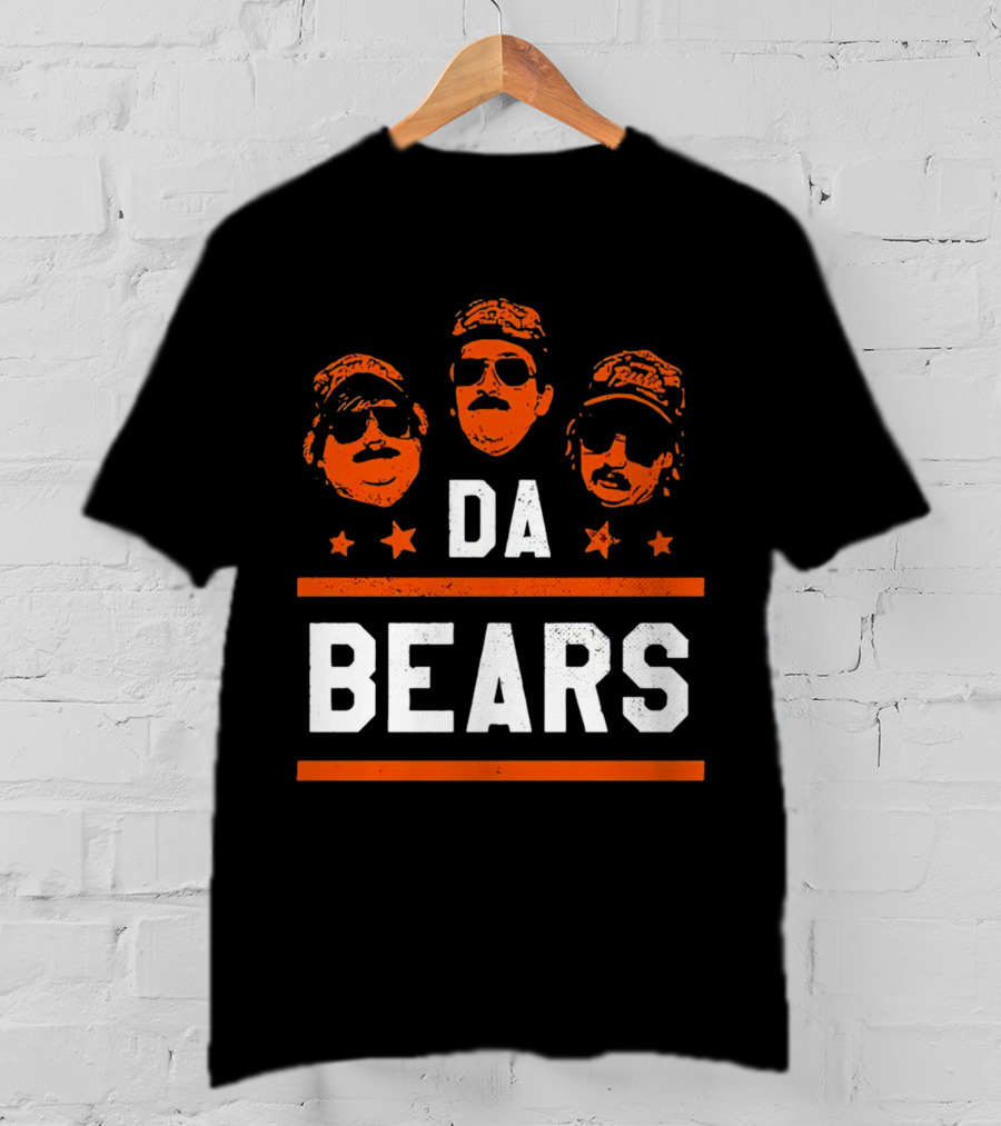 DA BEARS Chicago Sports Icons Orange Stars T-Shirt