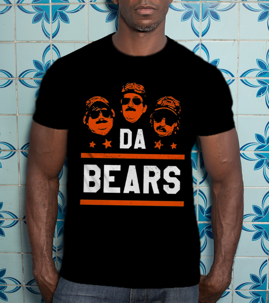 DA BEARS Chicago Sports Icons Orange Stars T-Shirt