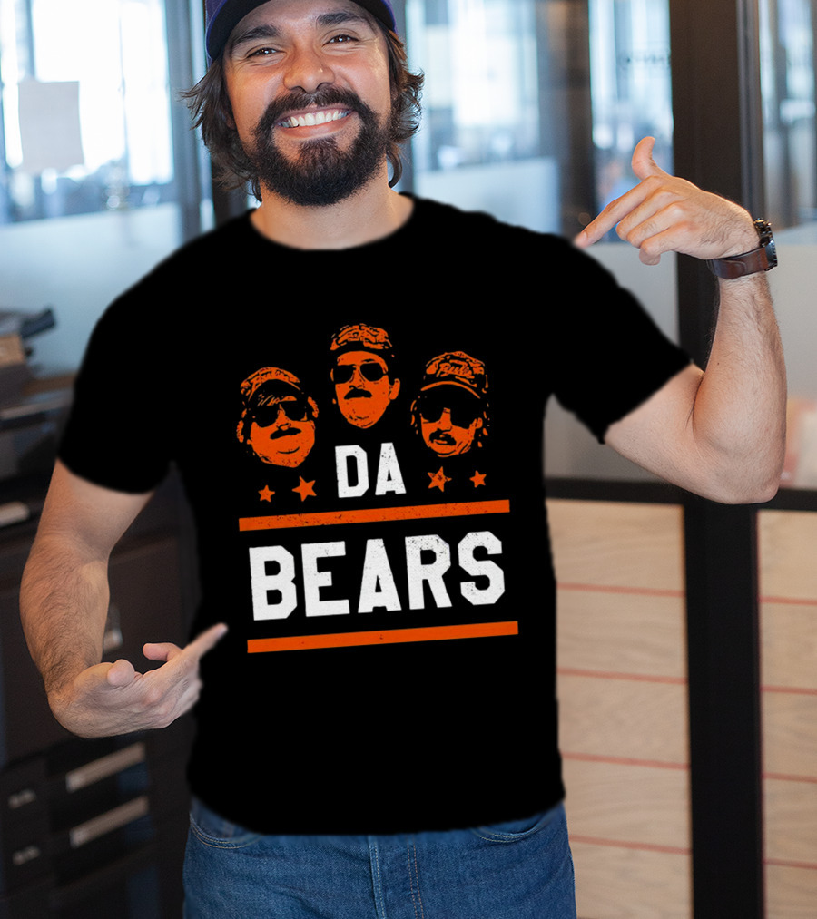 DA BEARS Chicago Sports Icons Orange Stars T-Shirt
