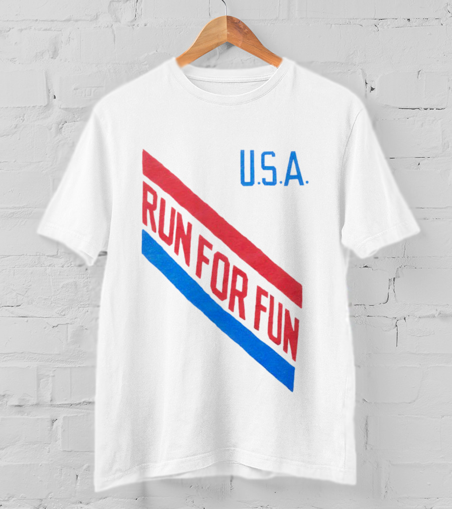 U.S.A. Red And Blue Run For Fun T-Shirt