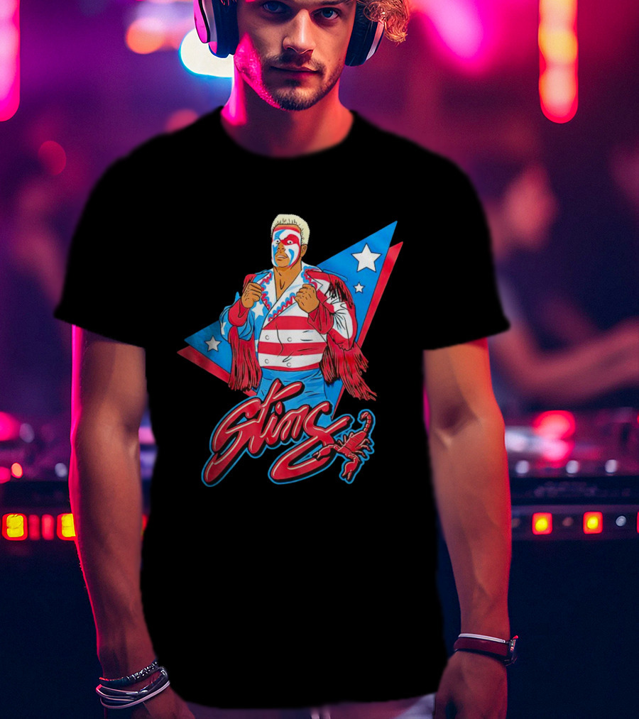 Sting USA Flag Wrestling Icon Scorpion Stars Stripes Retro Vibe T-Shirt