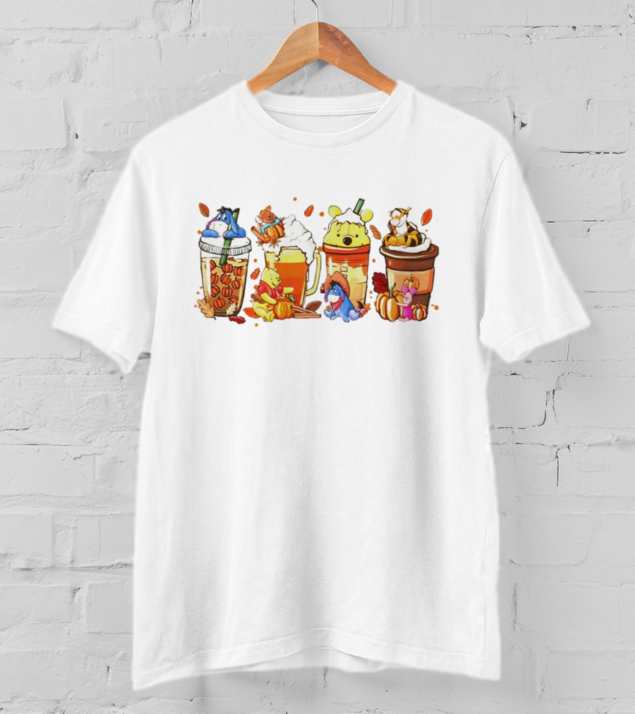 Winnie The Pooh Pumpkin Spice Coffee Latte Friends T-Shirt