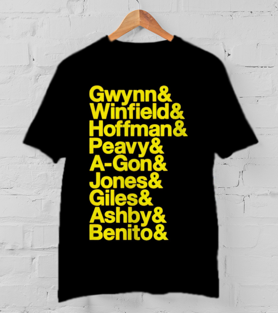 San Diego Baseball Gwynn Winfield Hoffman Peavy A-Gon Jones Giles Ashby Benito T-Shirt