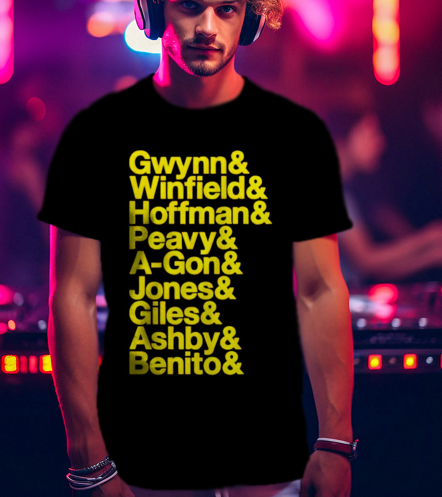 San Diego Baseball Gwynn Winfield Hoffman Peavy A-Gon Jones Giles Ashby Benito T-Shirt