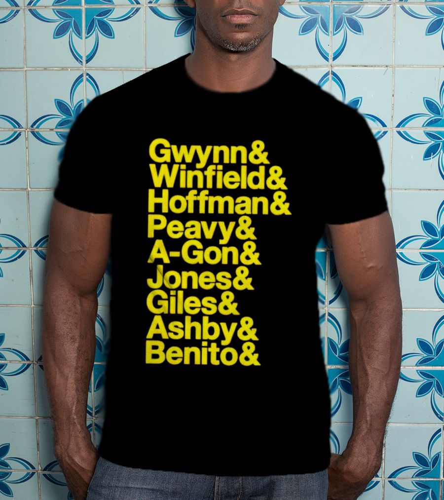 San Diego Baseball Gwynn Winfield Hoffman Peavy A-Gon Jones Giles Ashby Benito T-Shirt