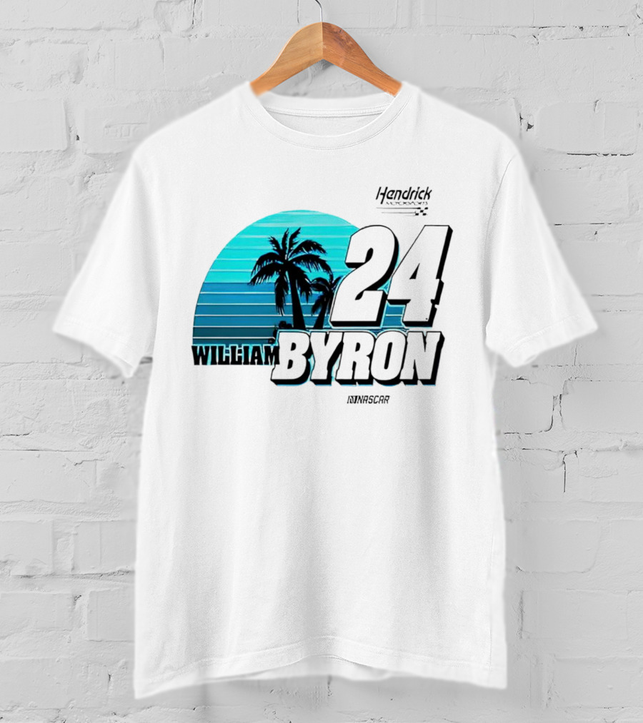 William Byron 24 NASCAR Fishing UPF 50 Palm Trees Hendrick Motorsports T-Shirt