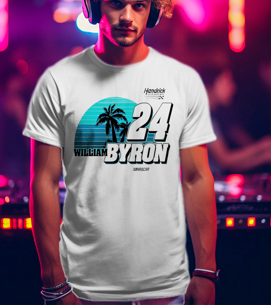 William Byron 24 NASCAR Fishing UPF 50 Palm Trees Hendrick Motorsports T-Shirt