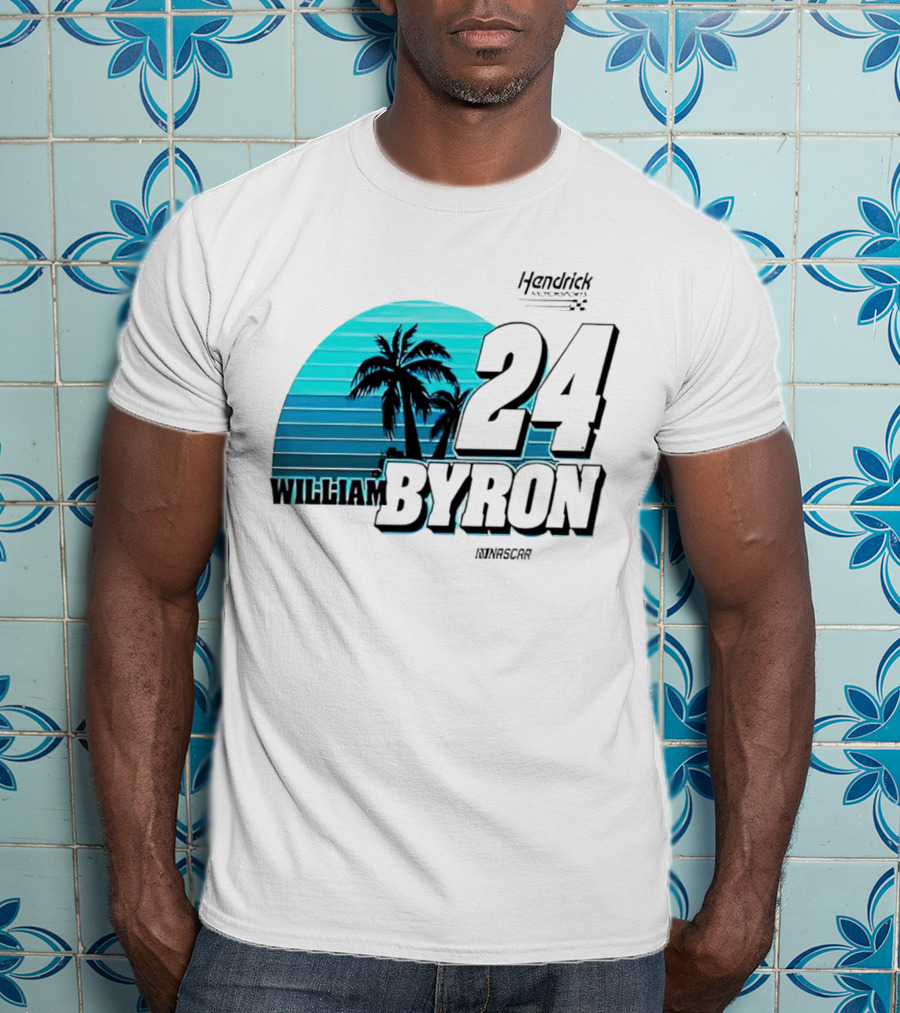 William Byron 24 NASCAR Fishing UPF 50 Palm Trees Hendrick Motorsports T-Shirt