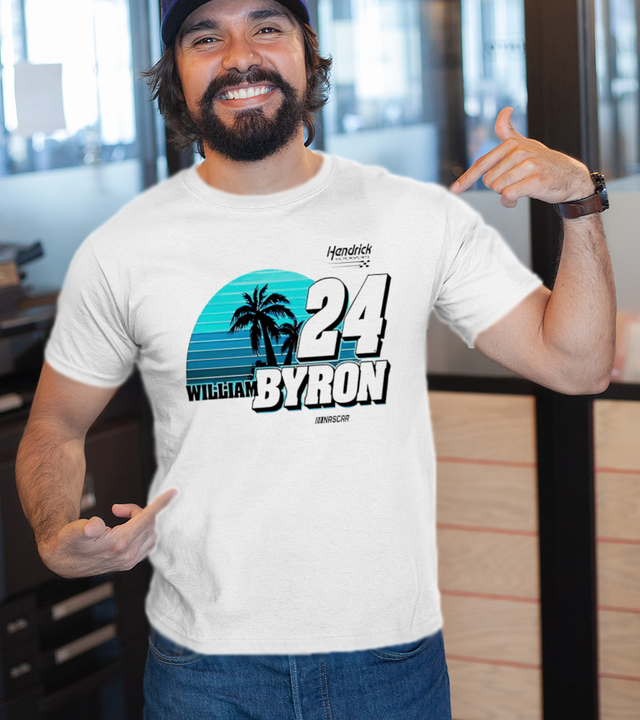 William Byron 24 NASCAR Fishing UPF 50 Palm Trees Hendrick Motorsports T-Shirt