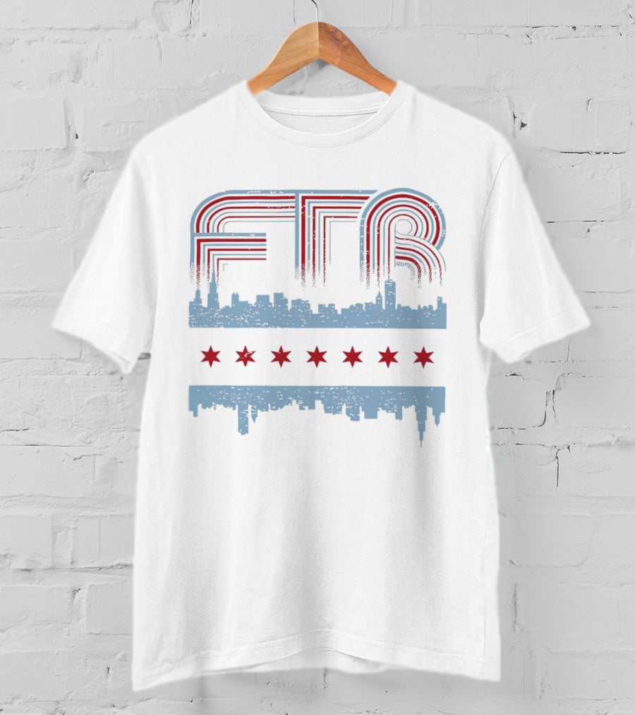AEW Collision FTR Chicago Skyline Design With Stars T-Shirt