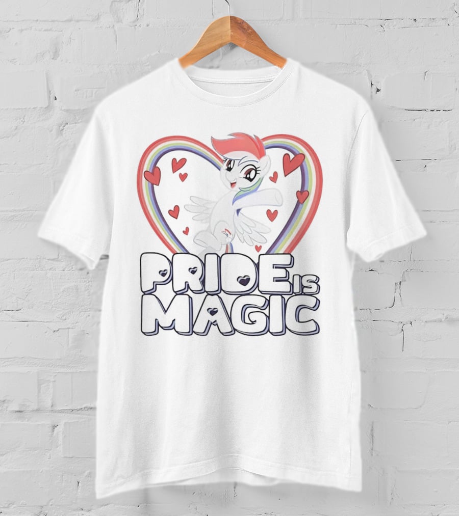 Pride Is Magic My Little Pony Rainbow Heart And Hearts T-Shirt
