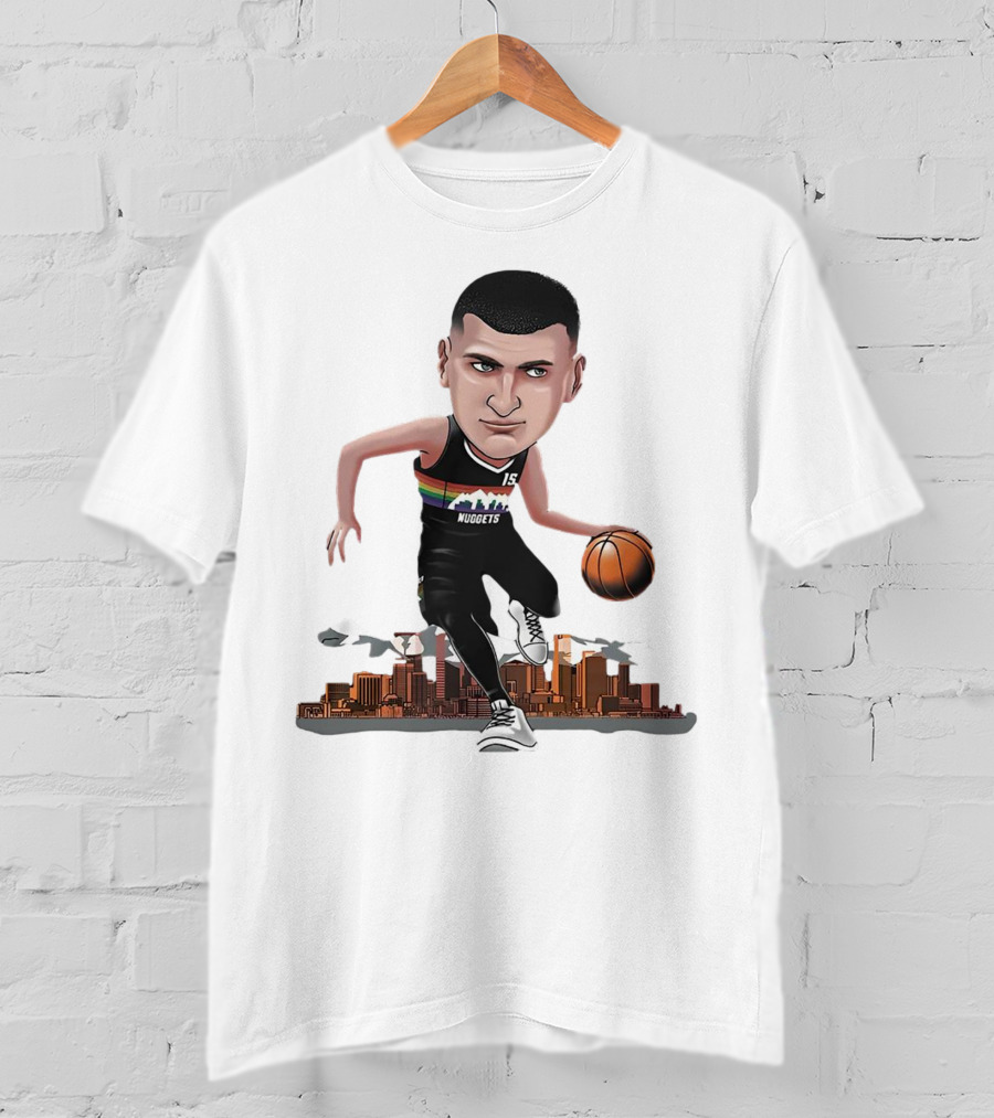 Nikola Jokić MVP Nuggets City Basketball Cartoon Player T-Shirt