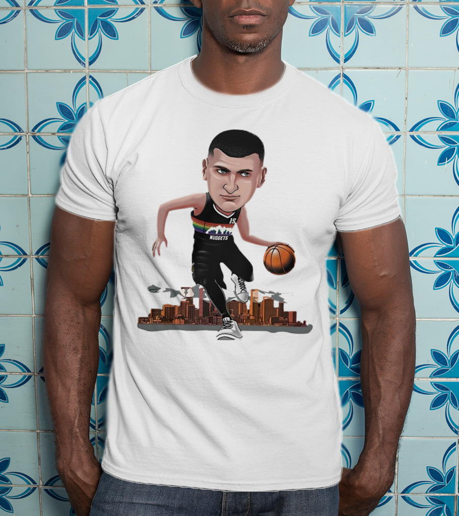 Nikola Jokić MVP Nuggets City Basketball Cartoon Player T-Shirt