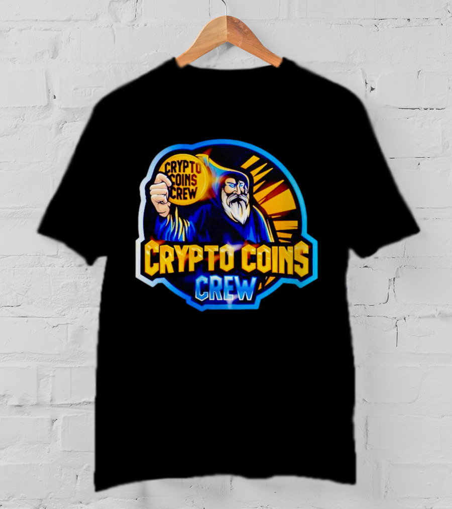 Crypto Coins Crew Wizard With Coin Badge T-Shirt
