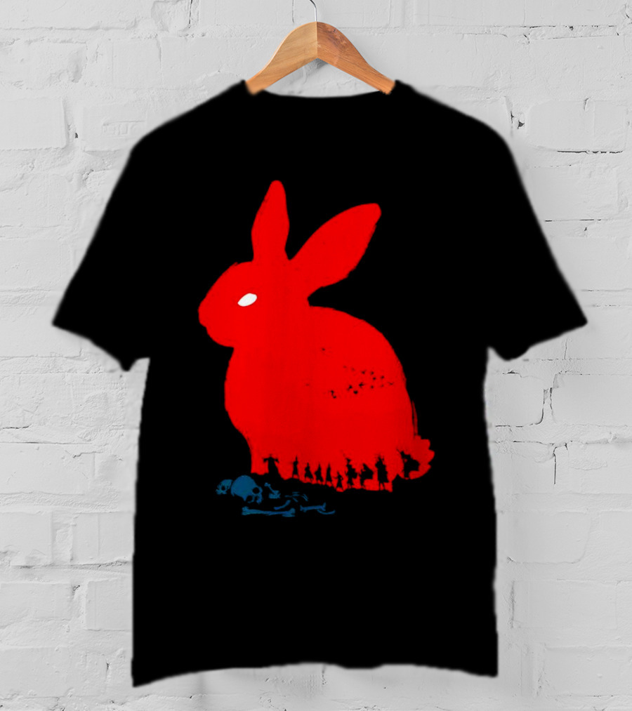 Death Awaits Red Rabbit Skull T-Shirt