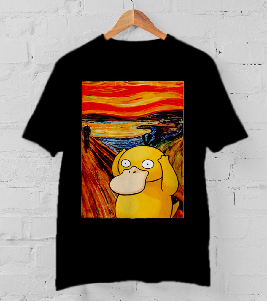 Screaming Psyduck In Classic Painting Mashup T-Shirt