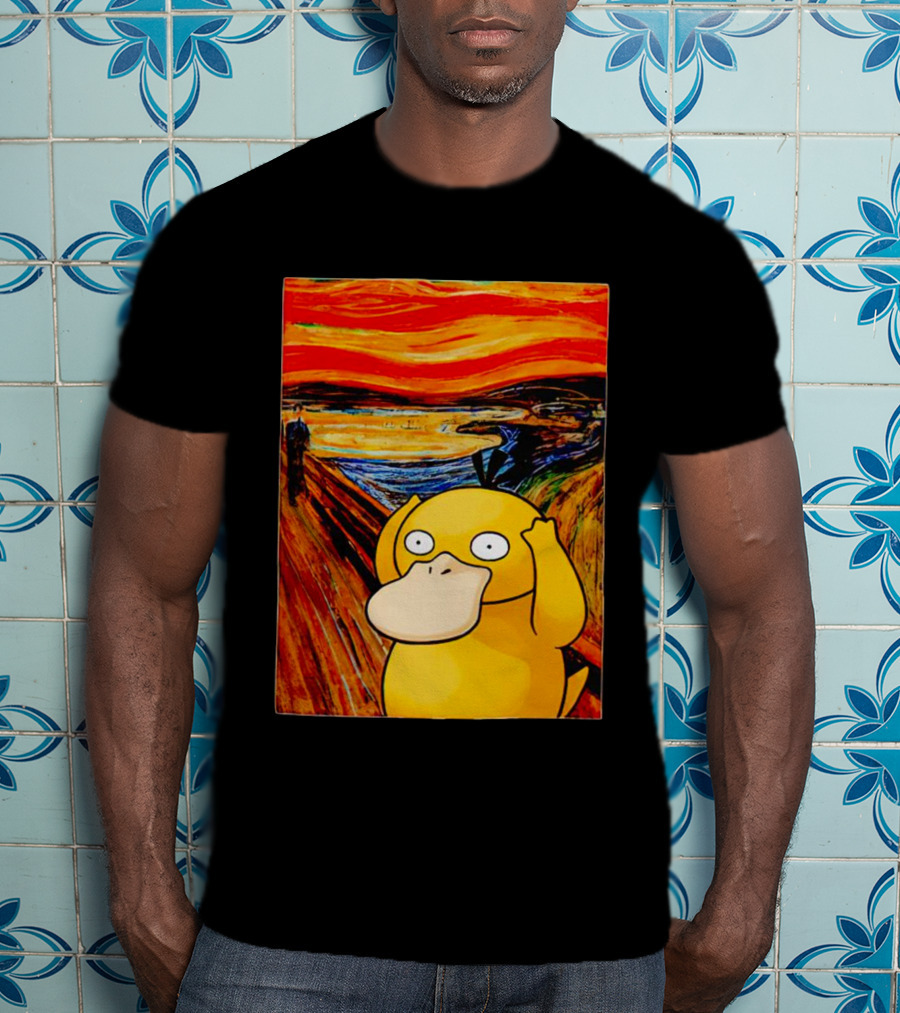 Screaming Psyduck In Classic Painting Mashup T-Shirt