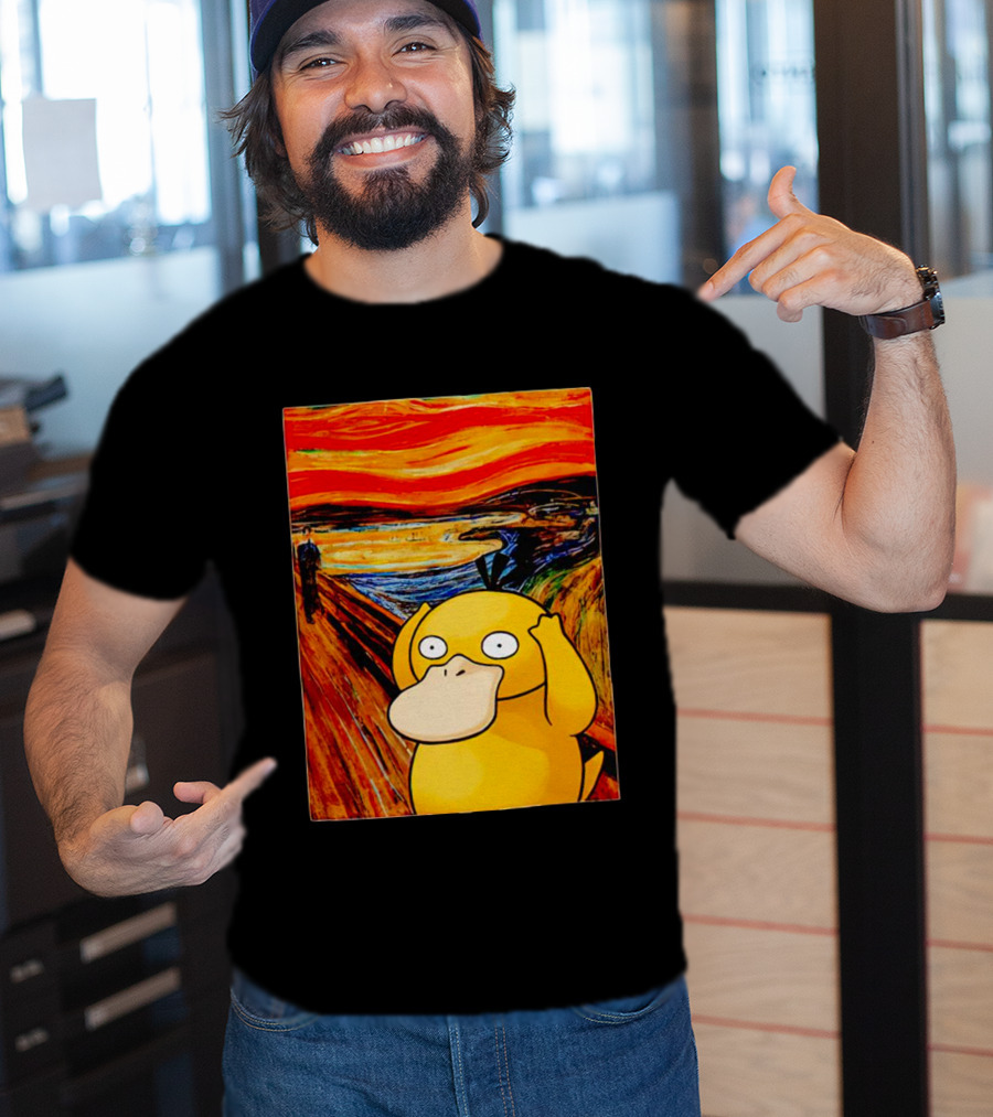 Screaming Psyduck In Classic Painting Mashup T-Shirt