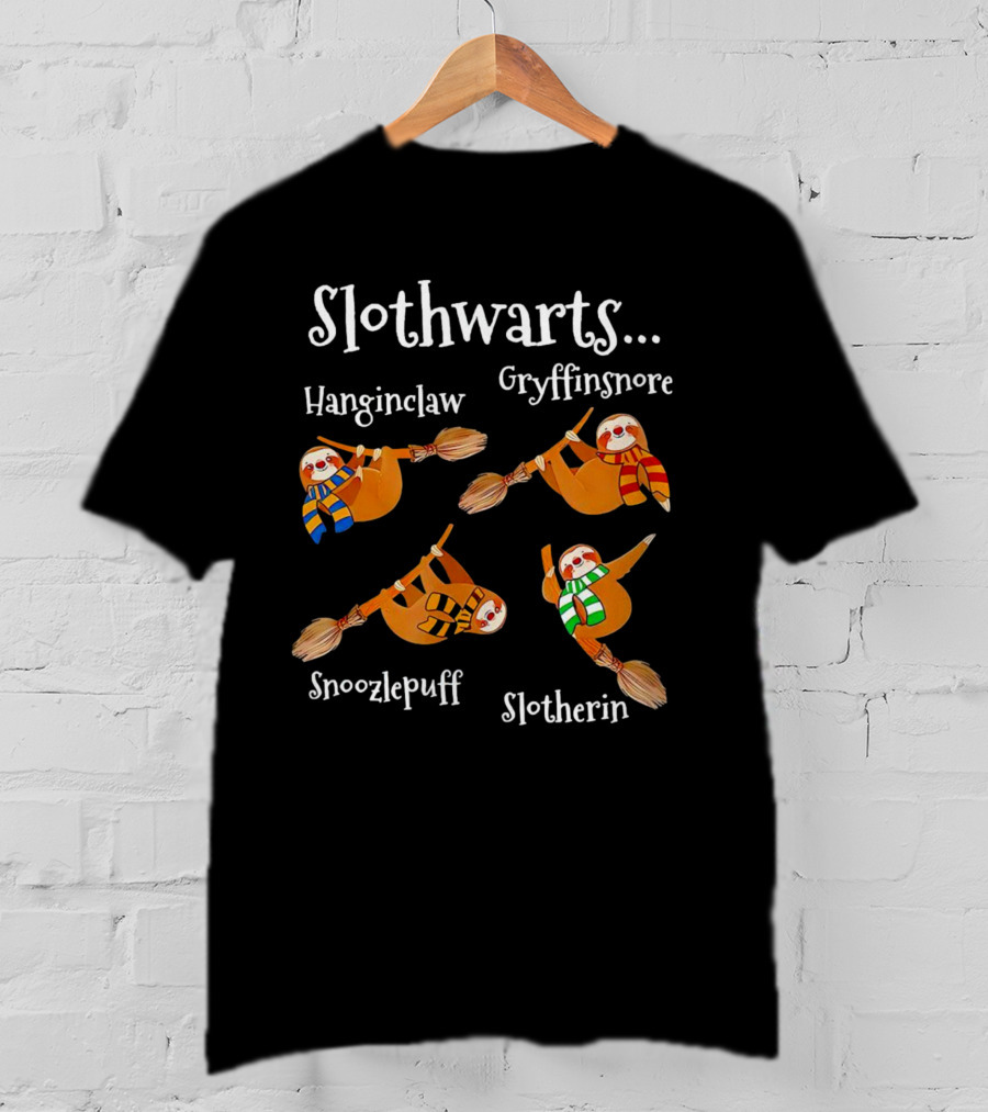 Slothwarts Hanginclaw Gryffinsnore Snoozlepuff Slotherin T-Shirt