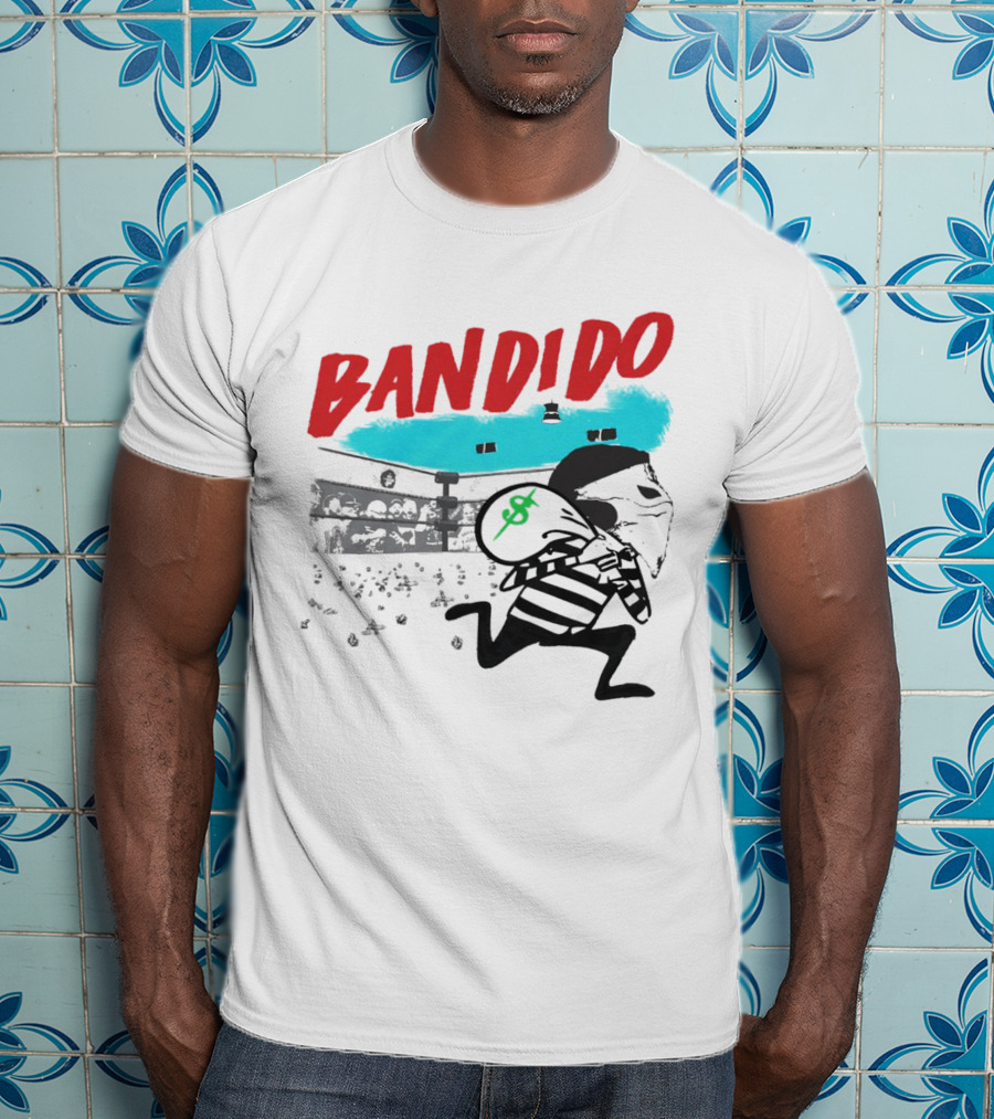 Bandido Ándale Wrestling Heist Comic Style With Luchador Ring And Money Bag T-Shirt