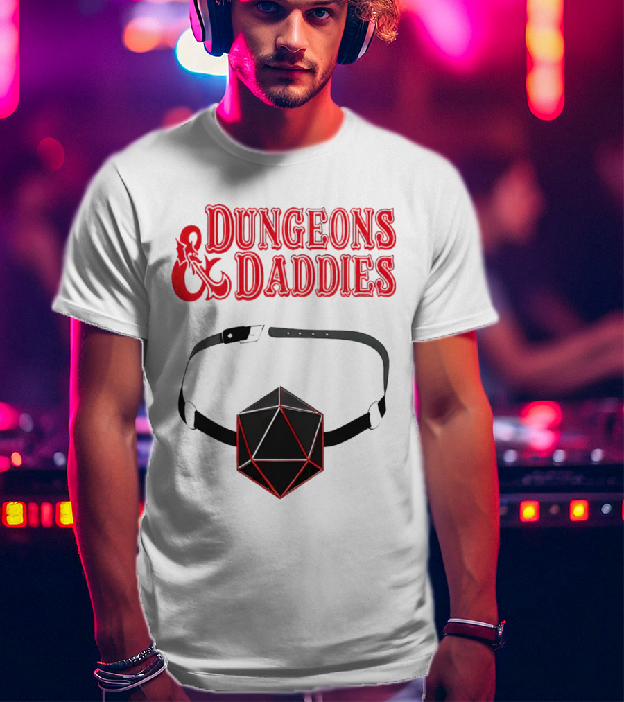 Dungeons And Daddies Headlamp Dice T-Shirt