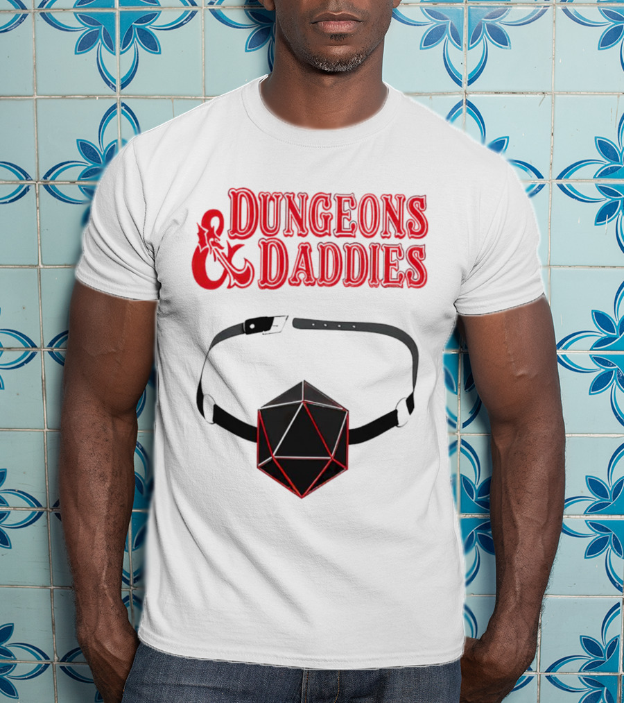 Dungeons And Daddies Headlamp Dice T-Shirt