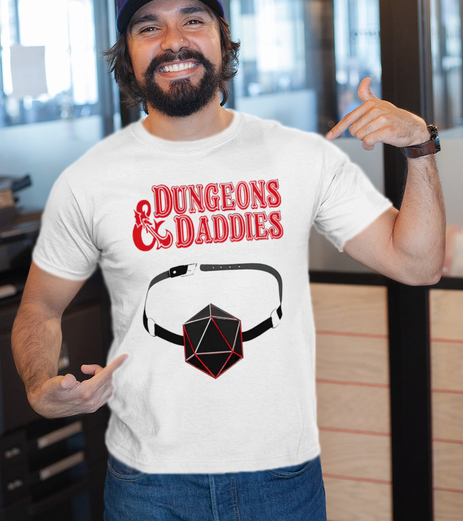 Dungeons And Daddies Headlamp Dice T-Shirt