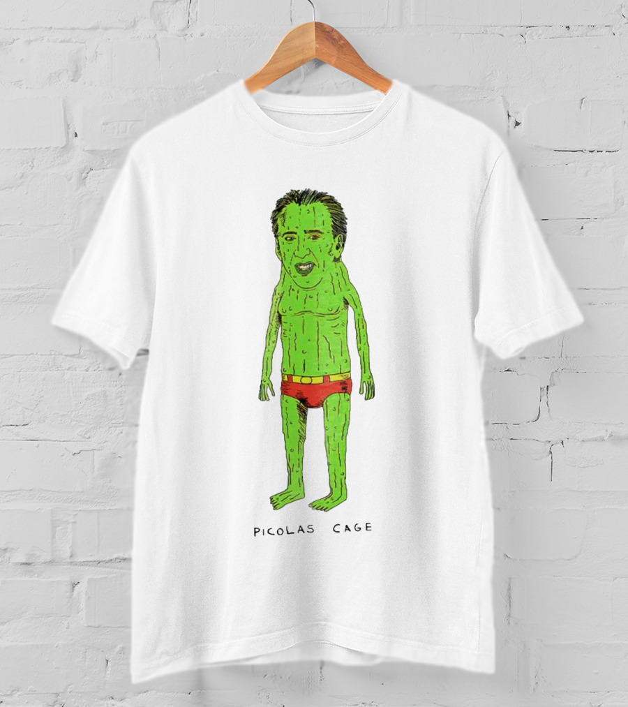 Picolas Cage Cucumber Cartoon Mashup T-Shirt
