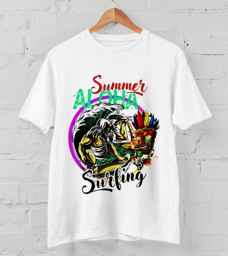 Summer Aloha Surfing Tiki Spirit Adventure T-Shirt