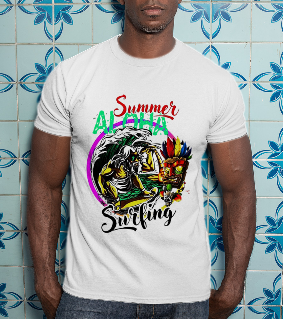 Summer Aloha Surfing Tiki Spirit Adventure T-Shirt