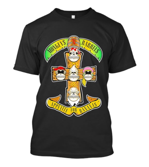 Monkeys Barrels Appetite For Bananas Donkey Kong T-Shirt