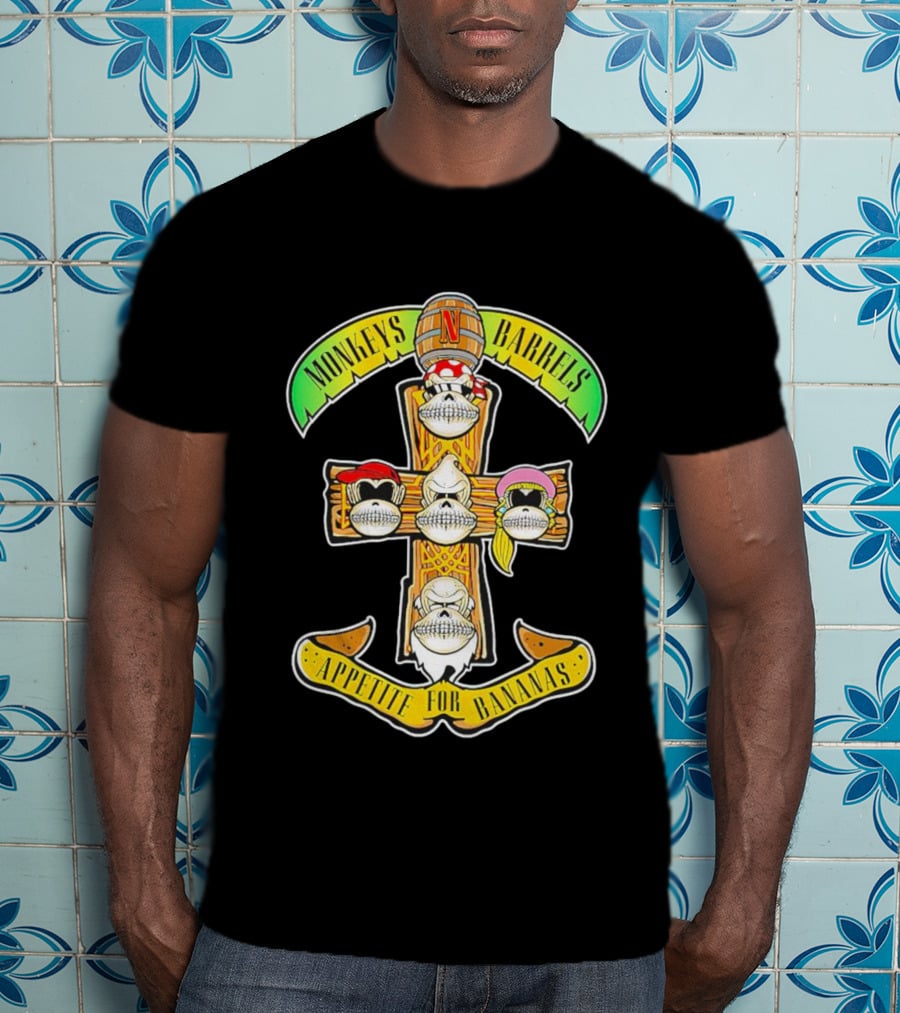 Monkeys Barrels Appetite For Bananas Donkey Kong T-Shirt