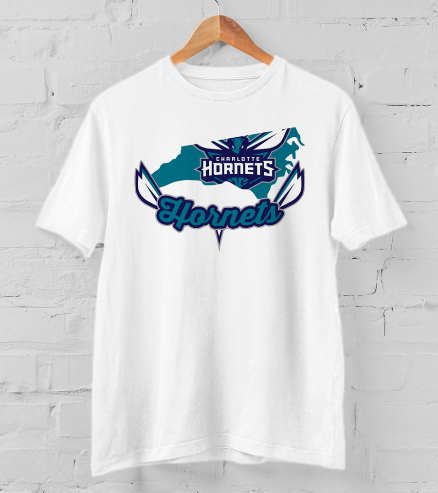 Charlotte Hornets North Carolina Map T-Shirt
