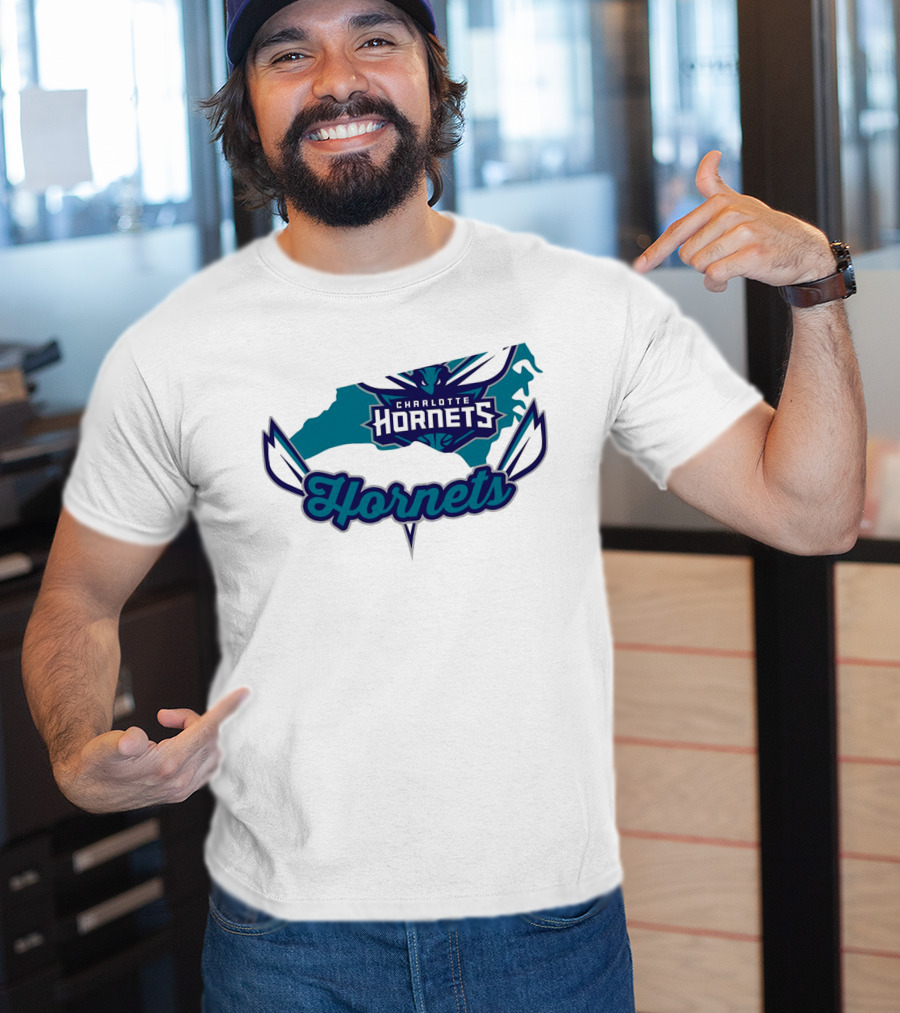 Charlotte Hornets North Carolina Map T-Shirt